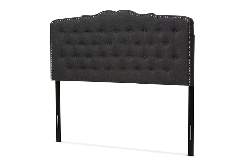 Waldmann Modern and Contemporary Dark Gray Fabric Queen Size Headboard