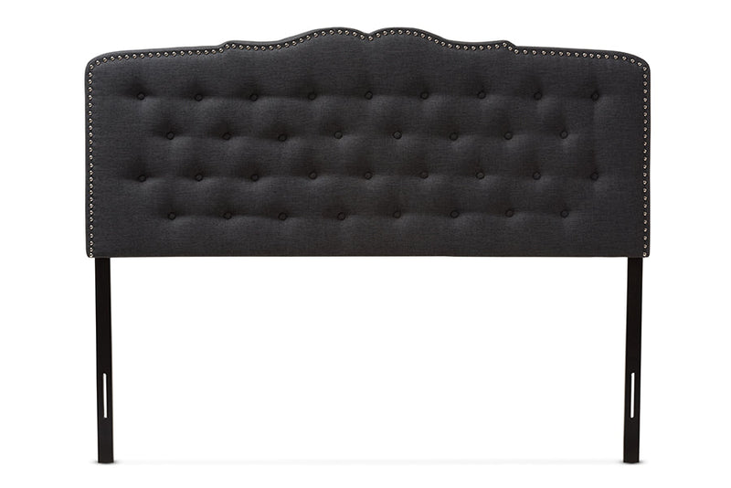Waldmann Dark Gray Fabric Queen Size Headboard Baxton