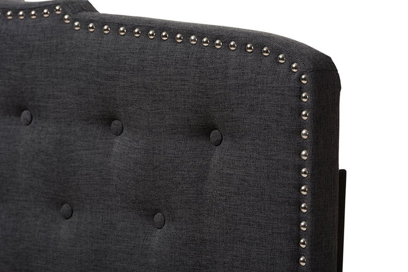 Waldmann Dark Gray Fabric Queen Size Headboard Baxton