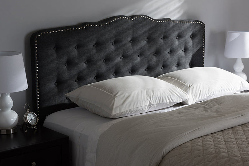 Waldmann Dark Gray Fabric Queen Size Headboard Baxton