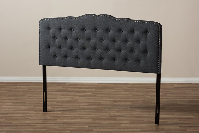 Waldmann Dark Gray Fabric Queen Size Headboard Baxton