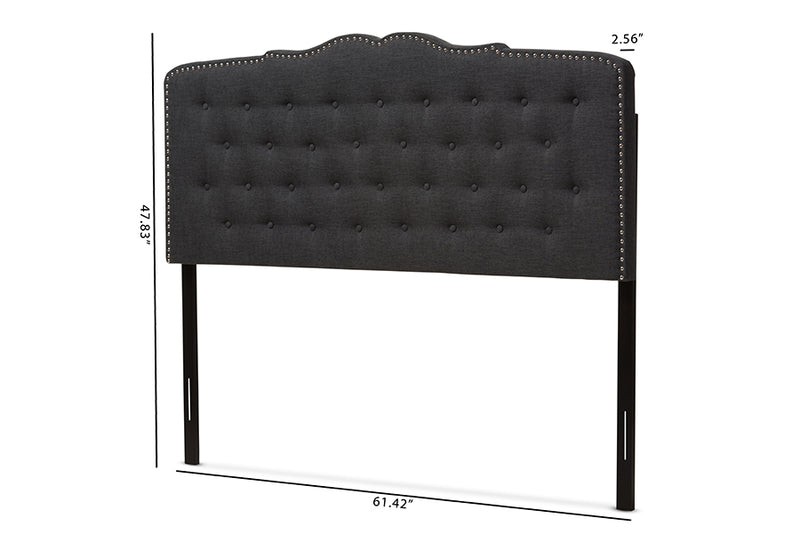 Waldmann Modern and Contemporary Dark Gray Fabric Queen Size Headboard