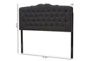 Waldmann Dark Gray Fabric Queen Size Headboard Baxton
