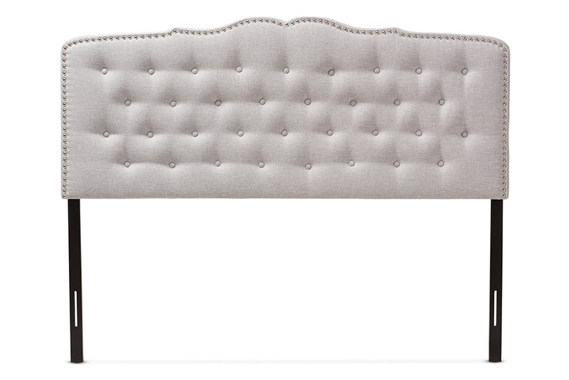 Waldmann Greyish Beige Fabric Queen Size Headboard Baxton