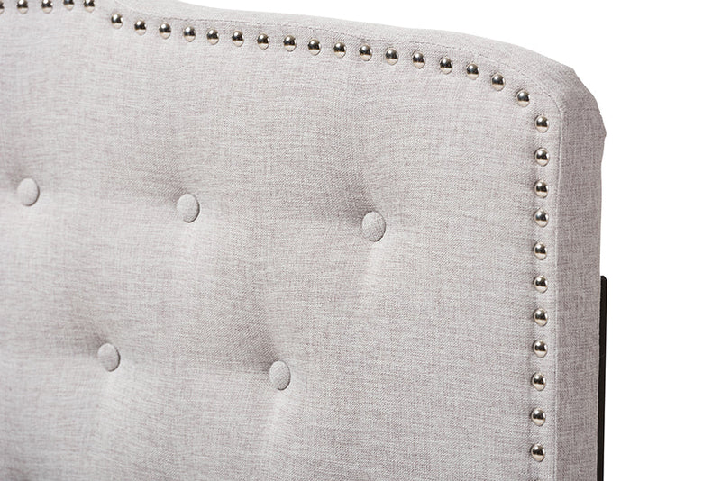 Waldmann Greyish Beige Fabric Queen Size Headboard Baxton