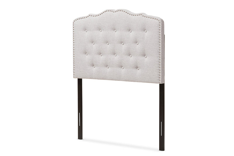 Waldmann Greyish Beige Fabric Twin Size Headboard Baxton