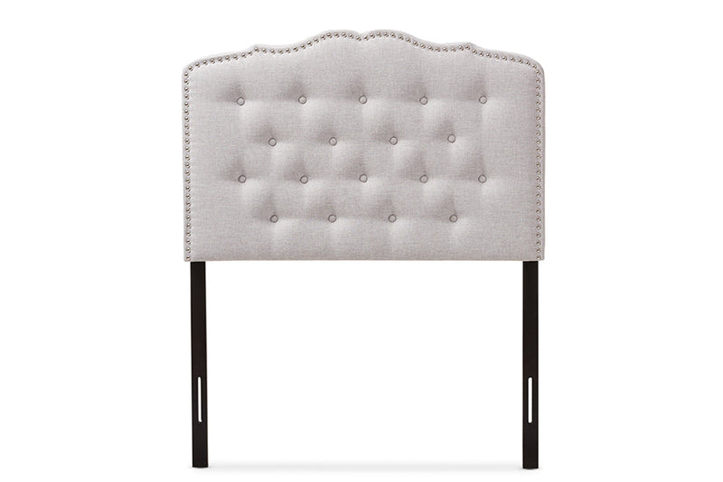 Waldmann Greyish Beige Fabric Twin Size Headboard Baxton