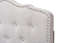 Waldmann Greyish Beige Fabric Twin Size Headboard Baxton