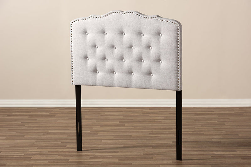 Waldmann Greyish Beige Fabric Twin Size Headboard Baxton