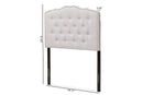 Waldmann Greyish Beige Fabric Twin Size Headboard Baxton