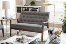 Kennedy Gray Fabric Upholstered Wooden 2-seater Loveseat Baxton