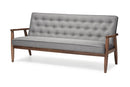 Kennedy Gray Fabric Upholstered Wooden 3-seater Sofa Baxton