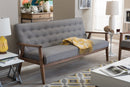 Kennedy Gray Fabric Upholstered Wooden 3-seater Sofa Baxton