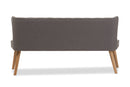 Graham Gray Fabric and Natural Wood Finishing 3-Seater Settee Bench Baxton