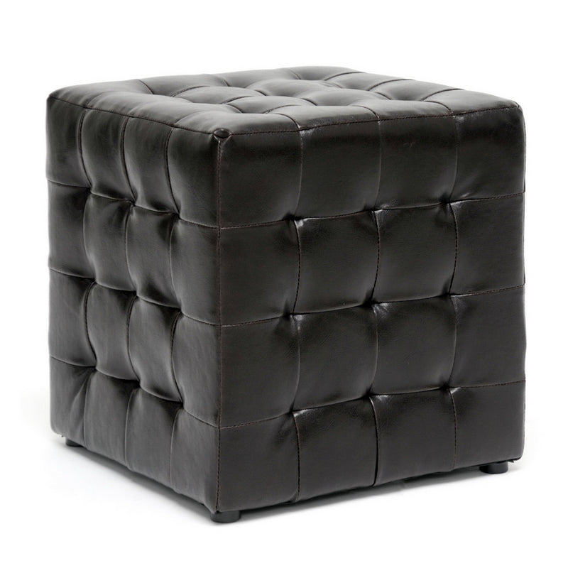 Henry Dark Brown Modern Cube Ottoman (Set of 2)