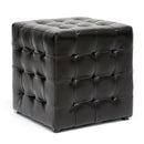 Henry Dark Brown Modern Cube Ottoman (Set of 2) Baxton