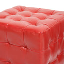 Henry Red Modern Cube Ottoman (Set of 2) Baxton