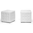 Henry White Modern Cube Ottoman (Set of 2) Baxton