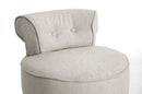 Ivora Button Tufted Beige Linen Modern Lounge Stool Baxton