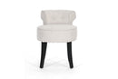 Ivora Button Tufted Beige Linen Modern Lounge Stool Baxton