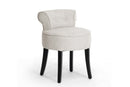 Ivora Button Tufted Beige Linen Modern Lounge Stool Baxton