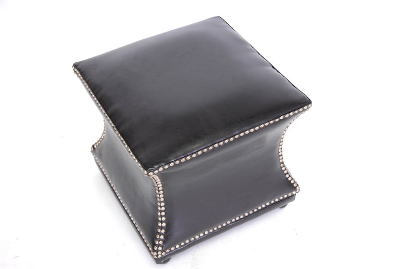 Kuro Dark Brown Modern Leather Ottoman Baxton