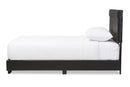Avignon Black Faux Leather Full Size Platform Bed Baxton