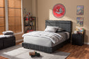 Avignon Black Faux Leather Full Size Platform Bed Baxton