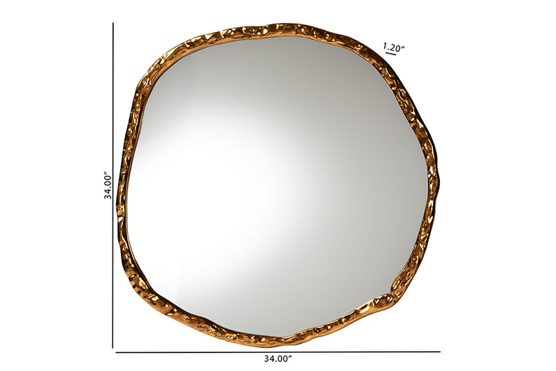 Casey Irregular Shape Accent Mirror with Antique Goldleaf Frame