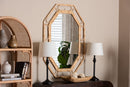 Janethy Octagonal Natural Rattan Wall Mirror with Open Loop Detailing