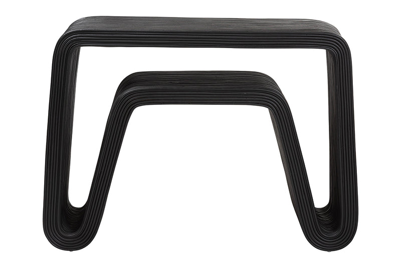Cosby Black Rattan Console Table