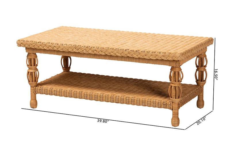 Kelsy Natural Rattan Coffee Table