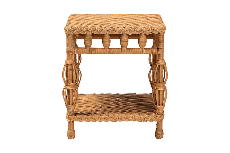 Kelsy Natural Rattan End Table