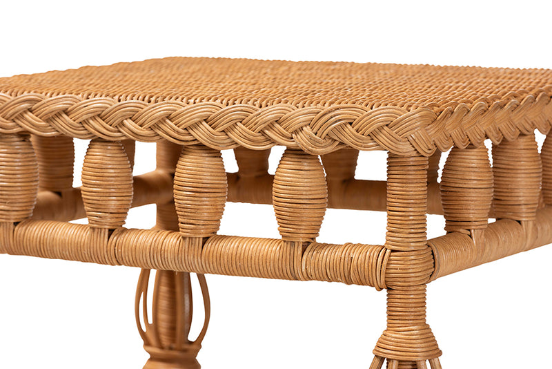 Kelsy Natural Rattan End Table