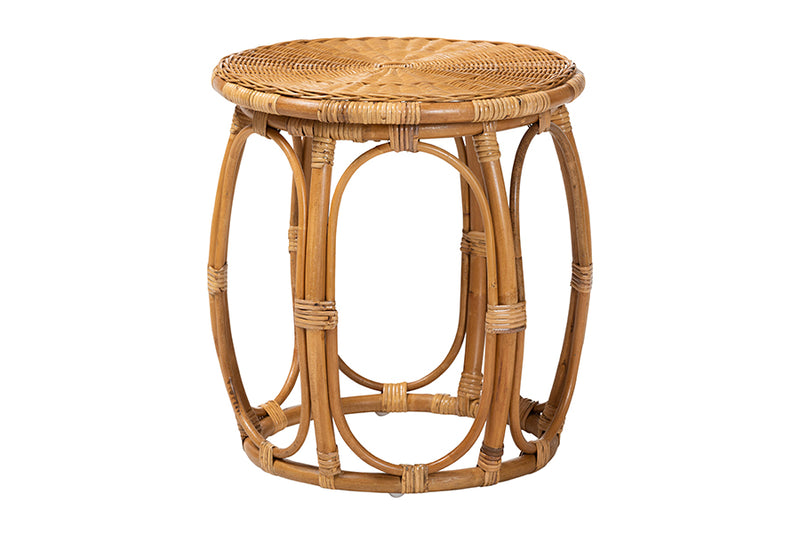 Jalyn Natural Rattan Round End Table