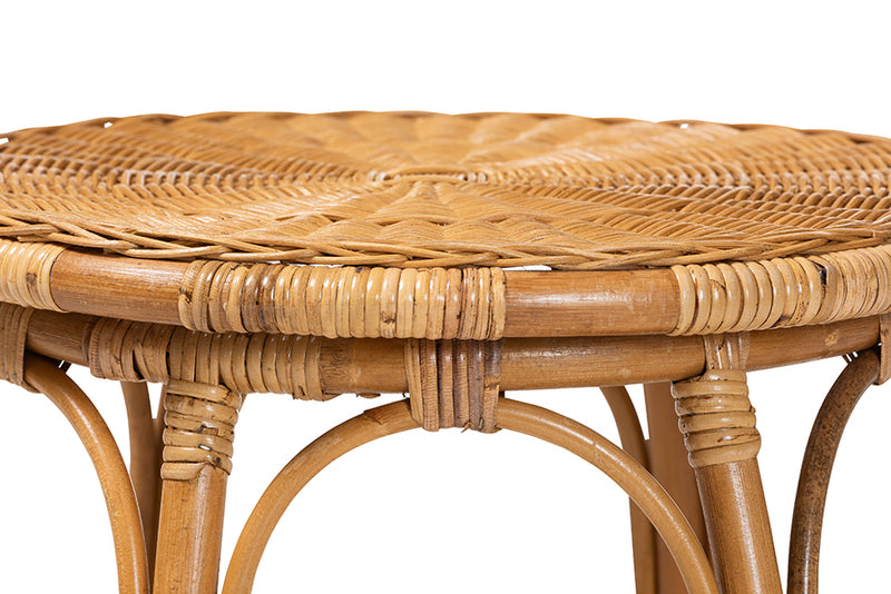 Jalyn Natural Rattan Round End Table