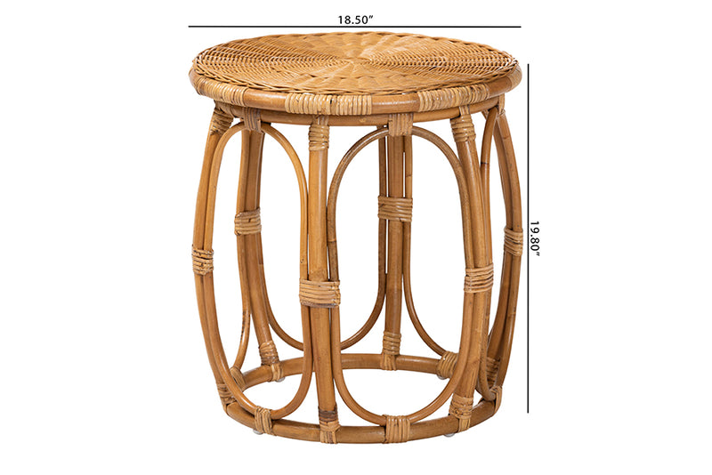 Jalyn Natural Rattan Round End Table
