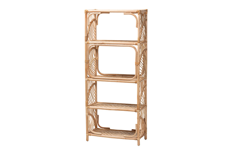 Abel Natural Rattan 4-Tier Display Shelf