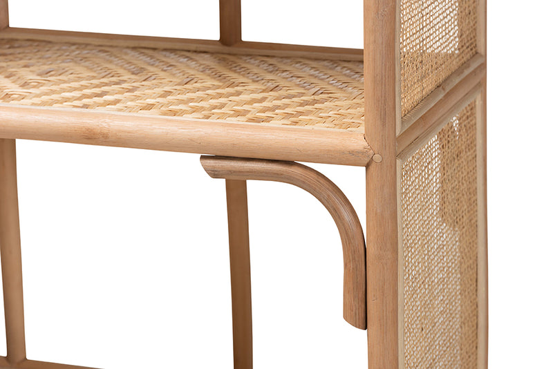 Mistic Natural Rattan 4-Tier Display Shelf