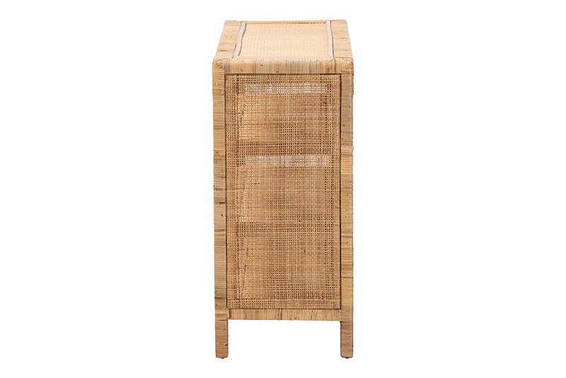 Enzo Natural Rattan 4-Tier Display Shelf