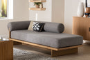 Donovan Left-Arm Chaise Lounge with Solid Wood Base