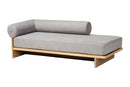 Donovan Left-Arm Chaise Lounge with Solid Wood Base