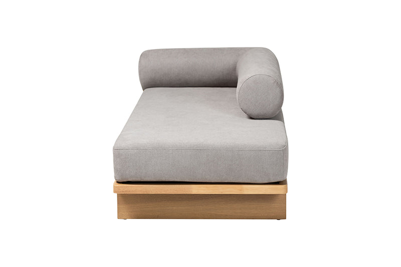 Donovan Left-Arm Chaise Lounge with Solid Wood Base