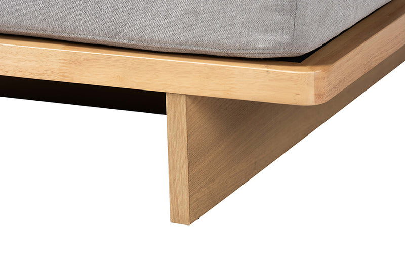 Donovan Left-Arm Chaise Lounge with Solid Wood Base