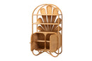 Kasper Peacock Fan Natural Rattan Cabinet