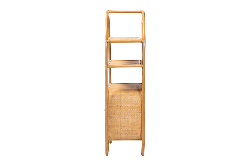 Kasper Peacock Fan Natural Rattan Cabinet