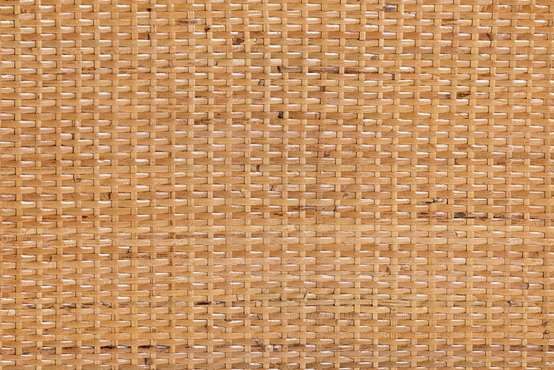 Kasper Peacock Fan Natural Rattan Cabinet