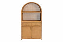 Kenny Two Drawers and Doors Arched Natural Rattan Storage Cabinet