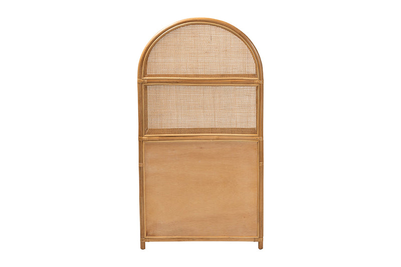 Kenny Two Drawers and Doors Arched Natural Rattan Storage Cabinet