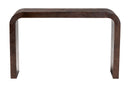 Willis Real Burl Wood Console Table in Dark Walnut Brown